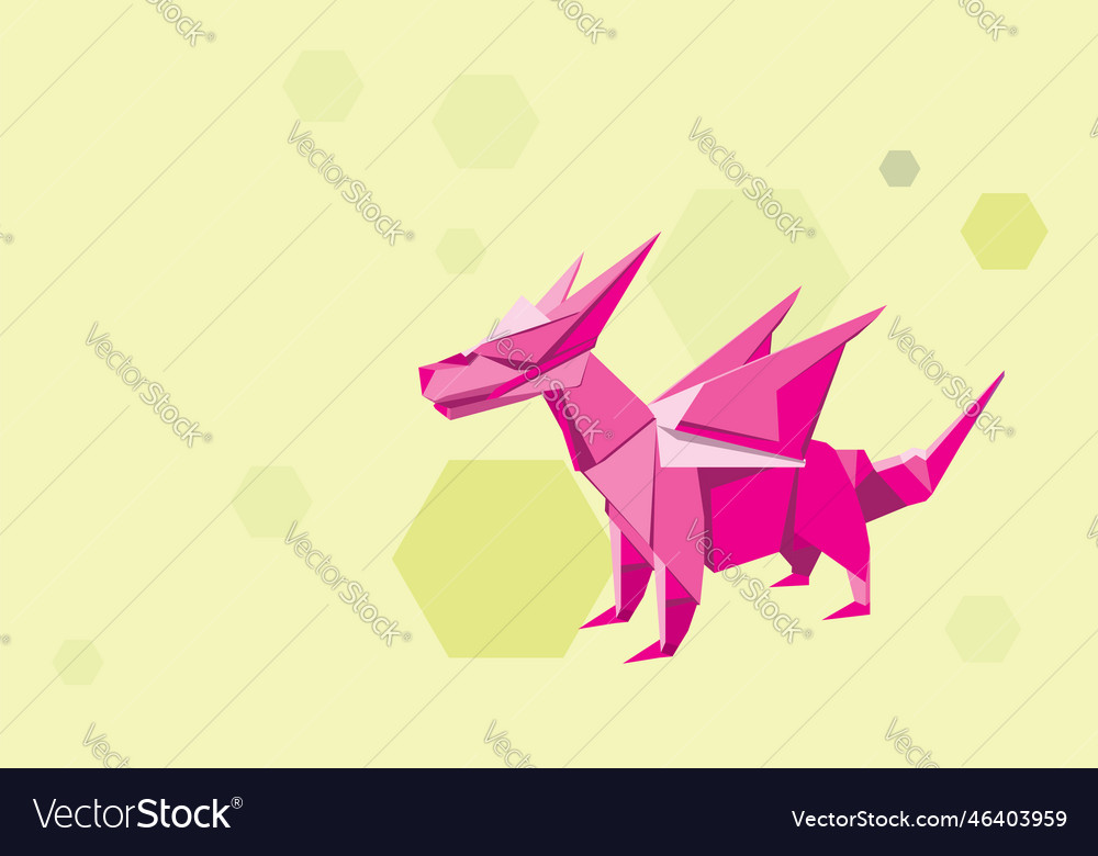 Pink origami Drache