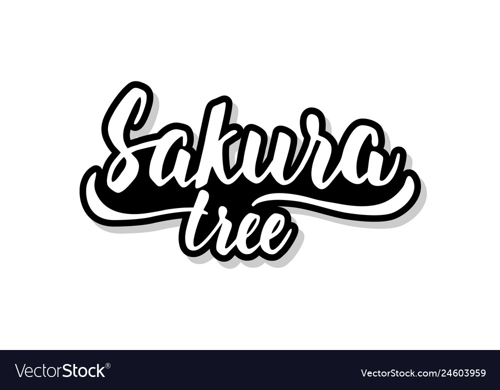 Sacura tree calligraphy template text for your