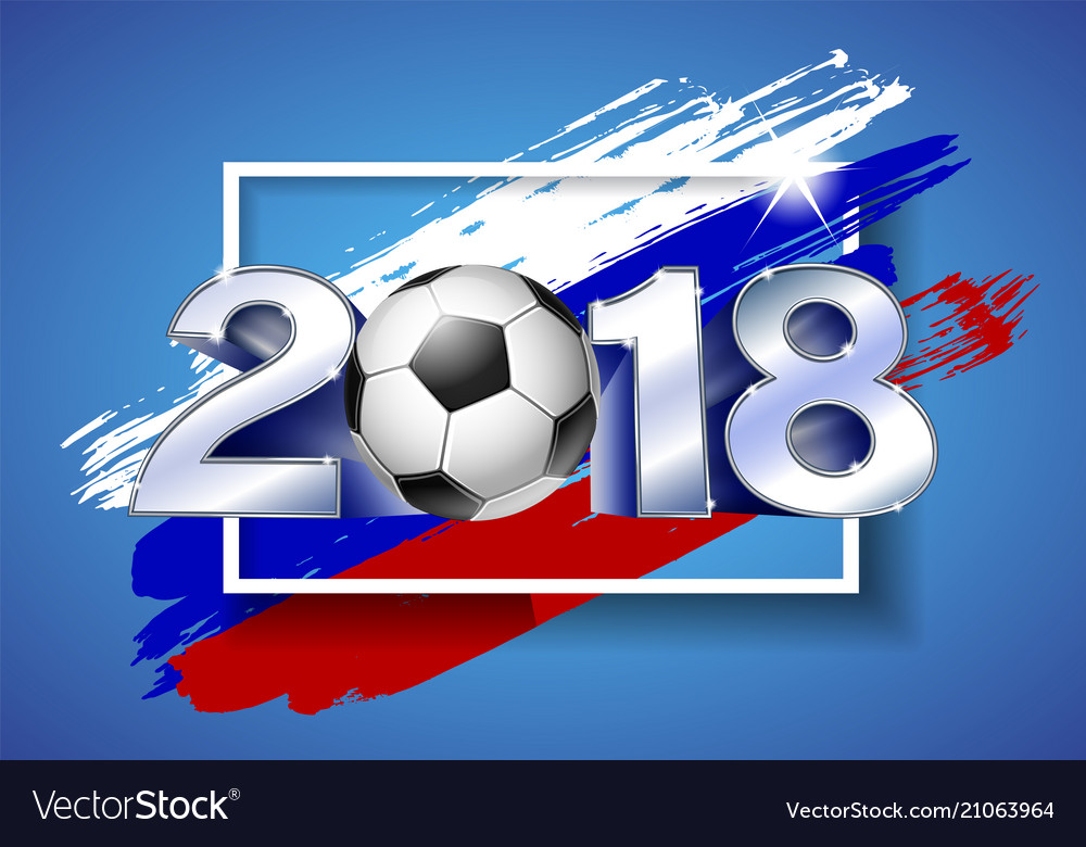 2018 with soccer ball poster soccer template Vector Image