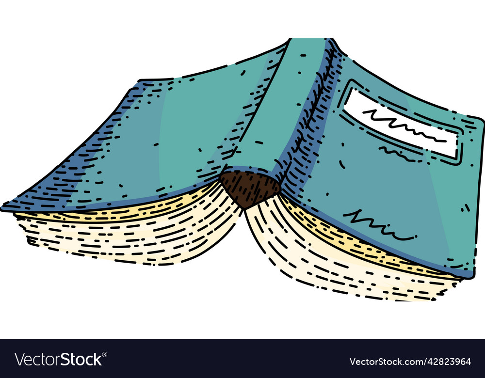 Book open sketch hand drawn Royalty Free Vector Image