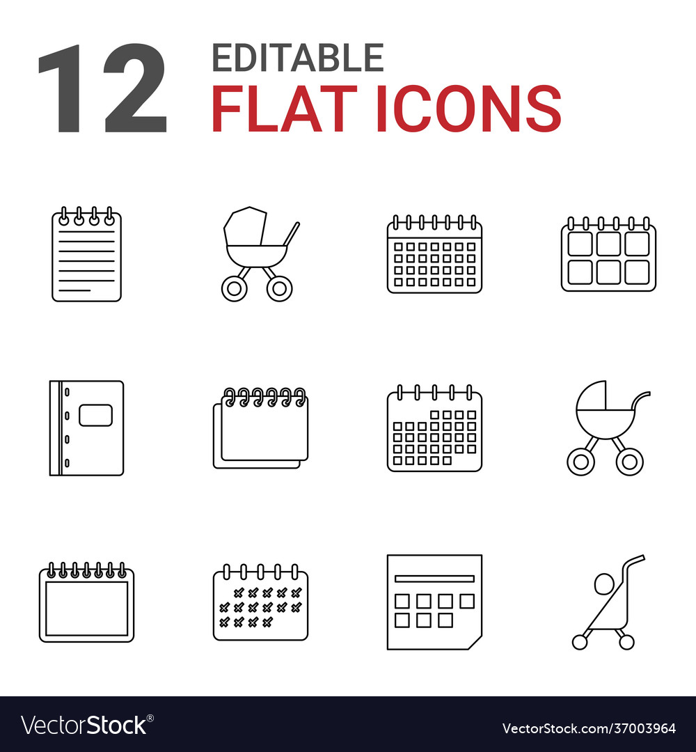 Calendar icons Royalty Free Vector Image - VectorStock