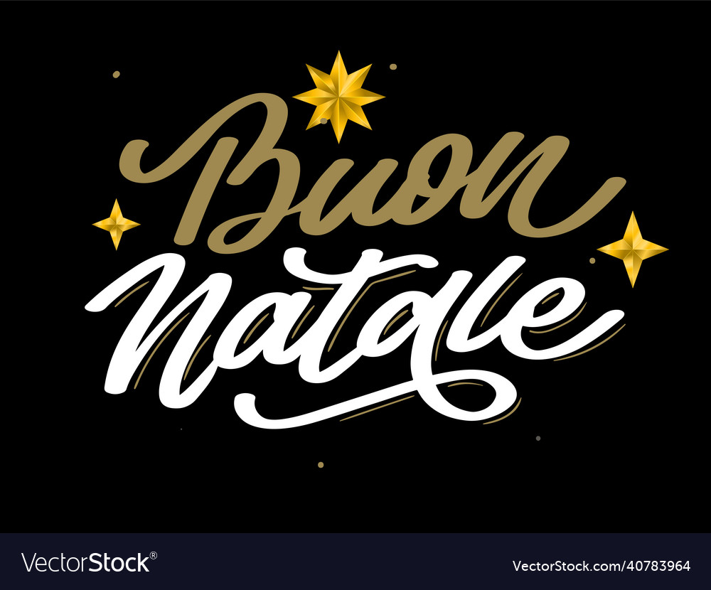 Christmasbuon natale greeting cardhandwriting Vector Image