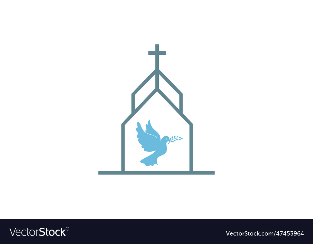 Chruch with dove peace christiani