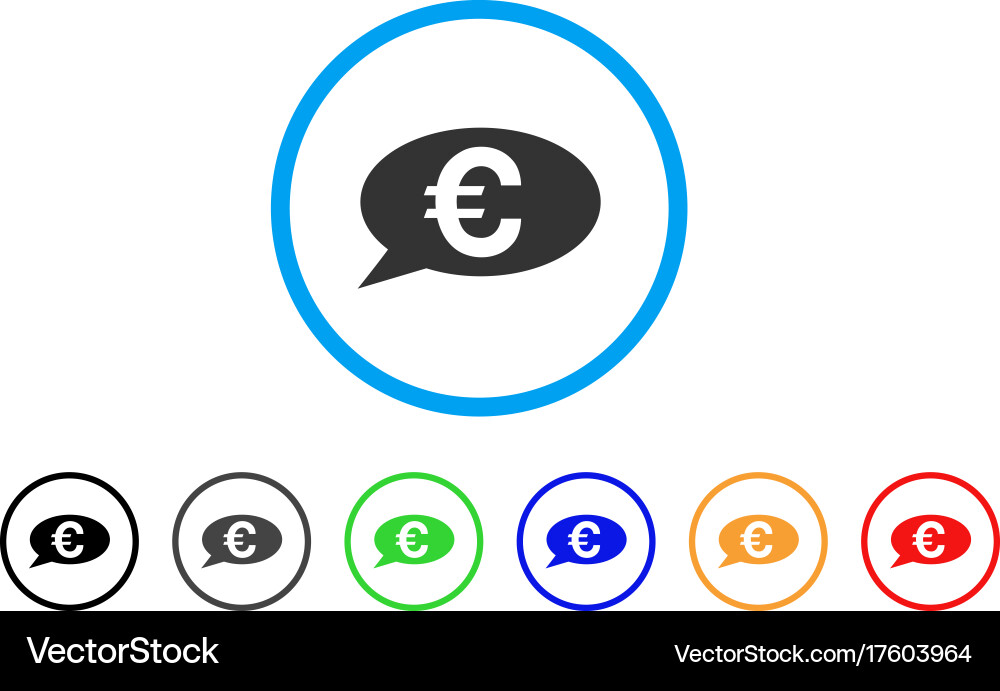 Euro message rounded icon Royalty Free Vector Image