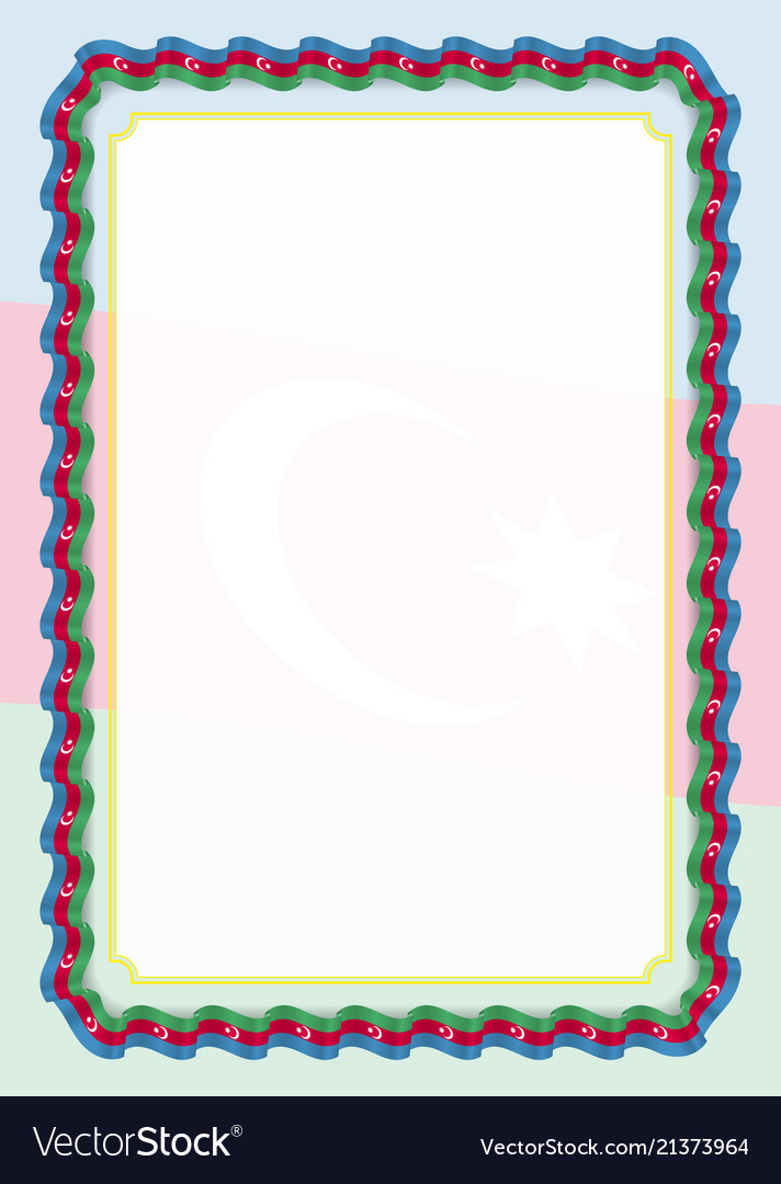 Frame and border of ribbon with azerbaijan Vector Image