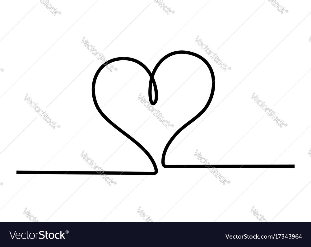 Heart icon stylish line art sign Royalty Free Vector Image