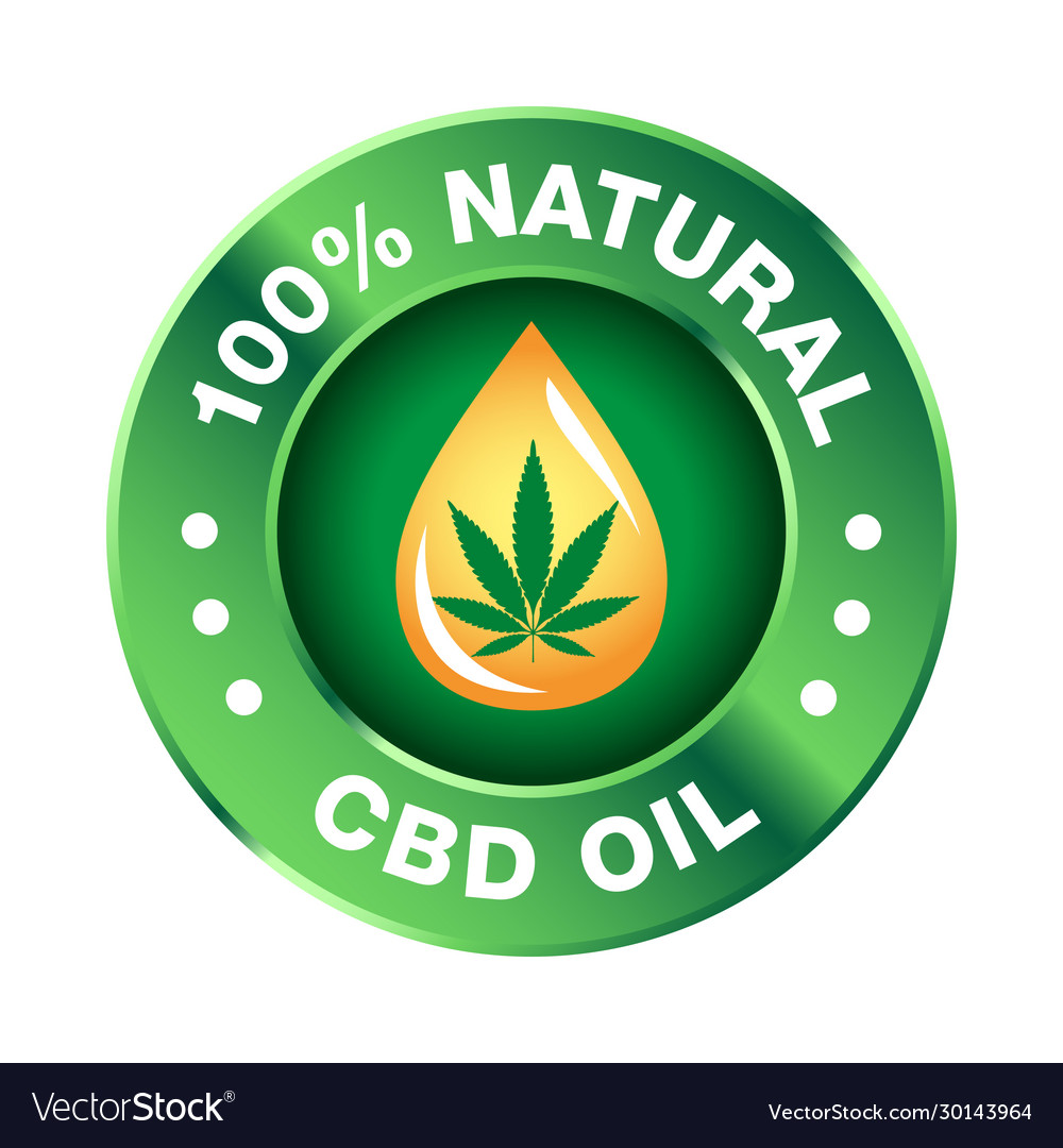 Hemp cbd oil icon 100 pure organic natural