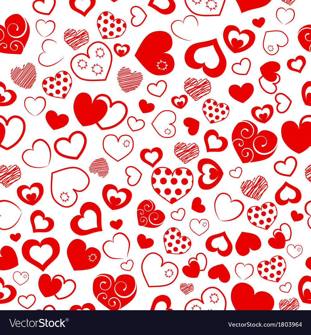 Seamless pattern of hearts Royalty Free Vector Image