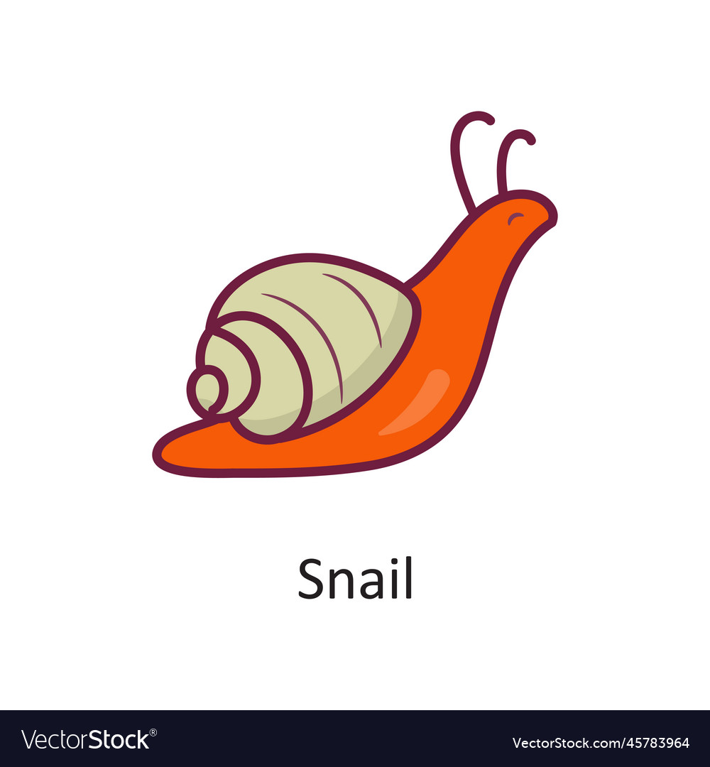 Snail Fill Outline Icon Design Royalty Free Vector Image