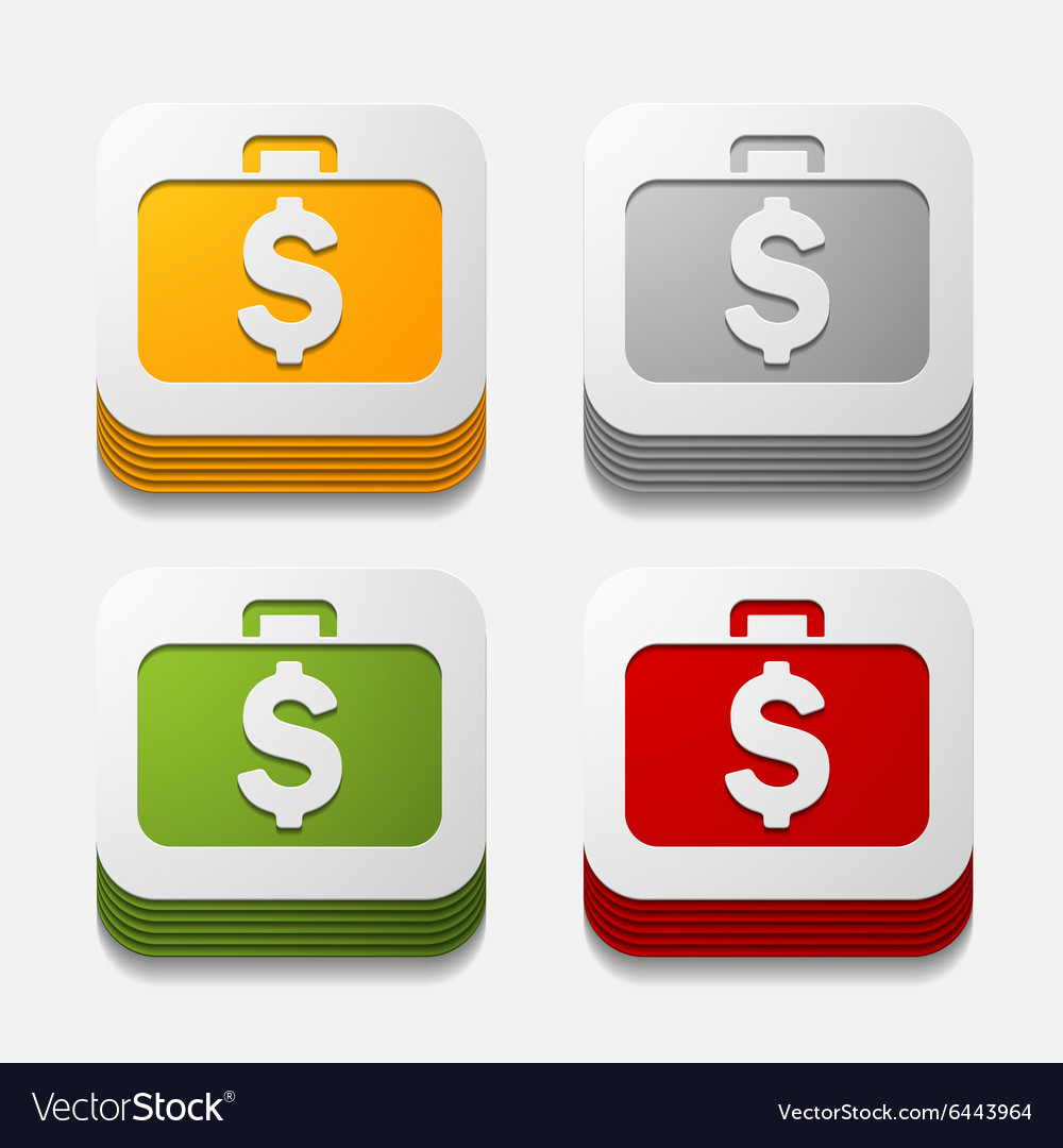 Square button portfolio Royalty Free Vector Image