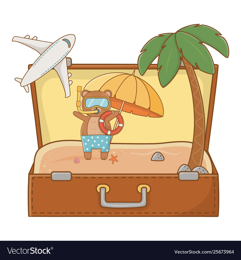 Summer vacation relax cartoon