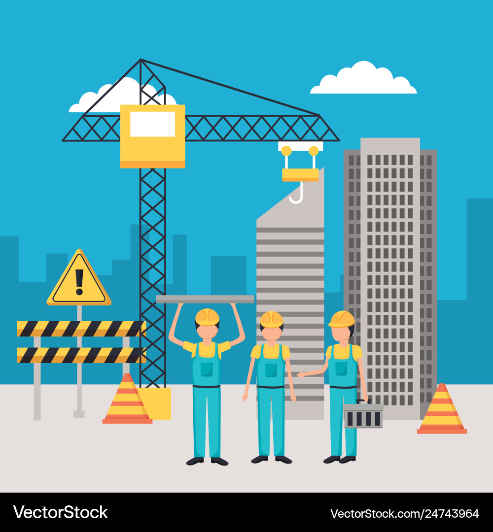 Worker construction equipment Royalty Free Vector Image