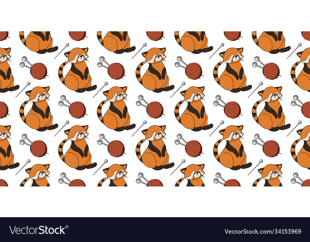 Cute seamless autumn pattern animals hello