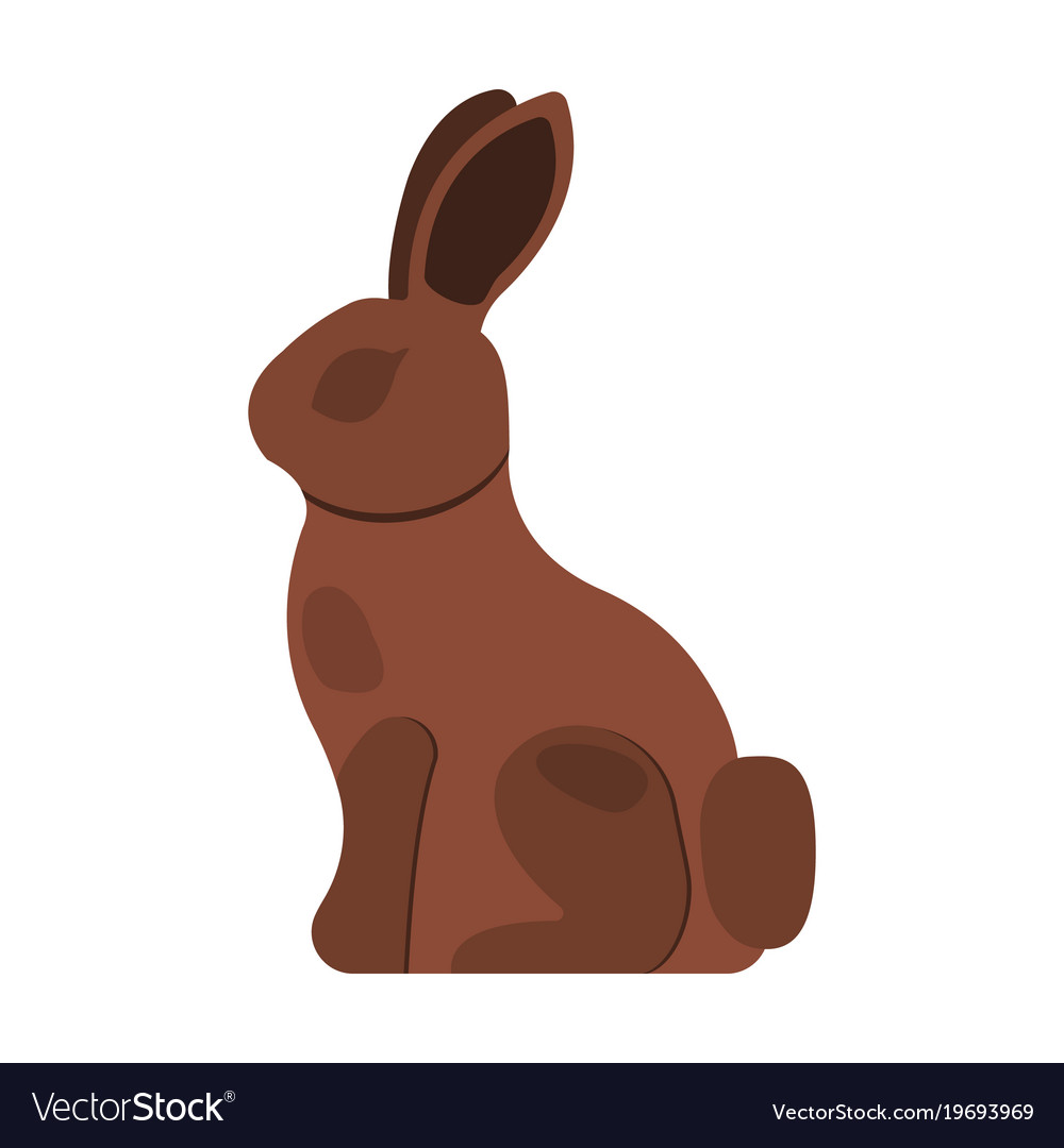 Easter chocolate bunny icon rabbit Royalty Free Vector Image
