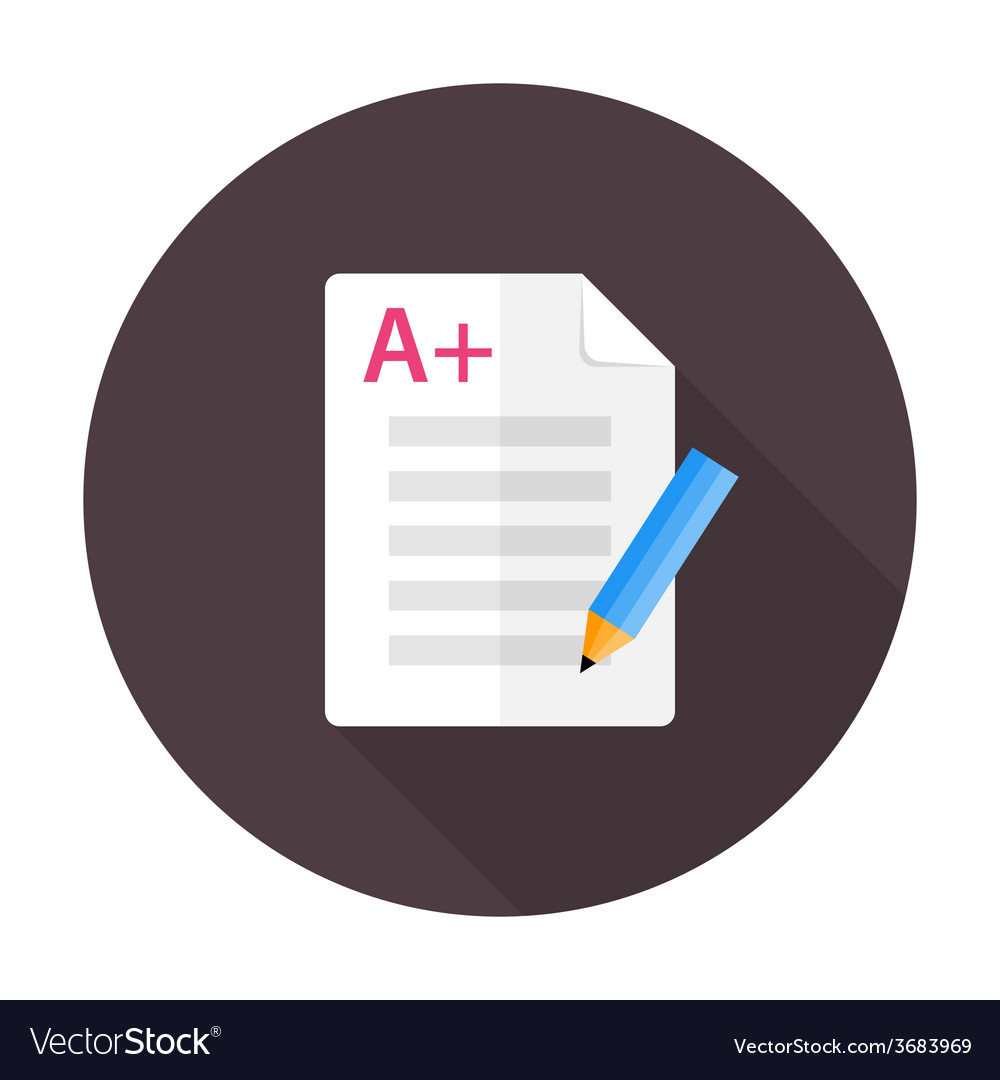 Exam Preparation Flat Circle Icon Royalty Free Vector Image 