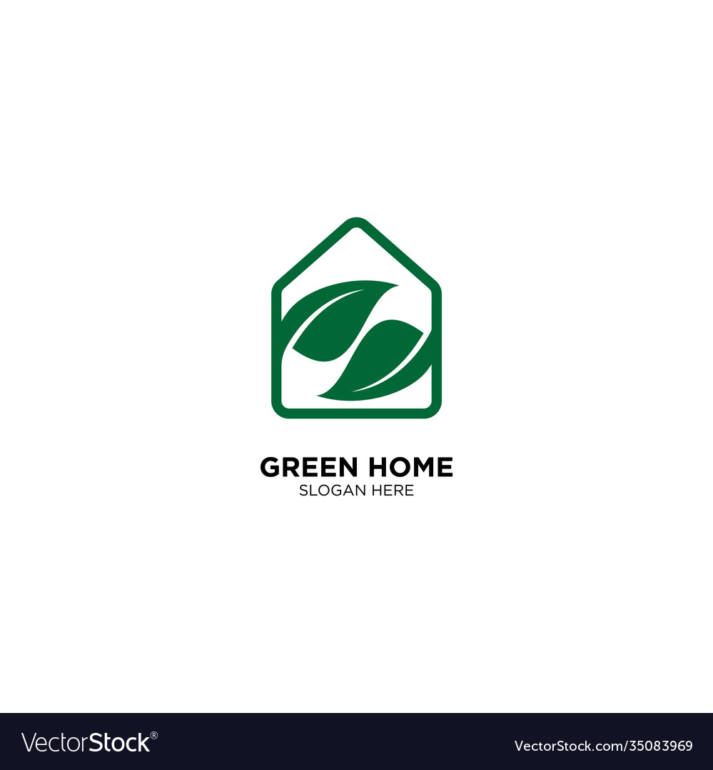 Green home logo template