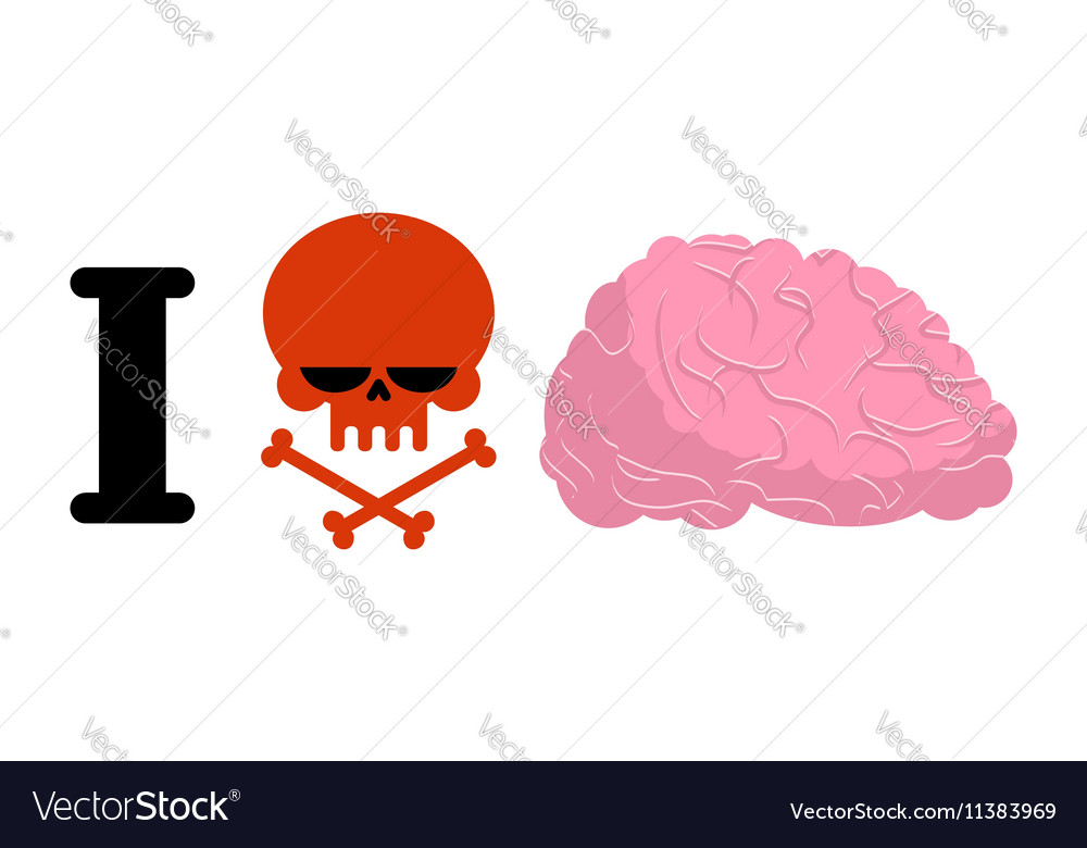 I hate to think skull symbol of hatred and brain