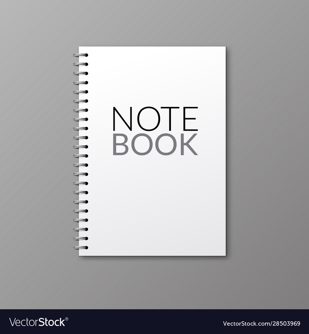 Realistic notebook design diary blank Royalty Free Vector