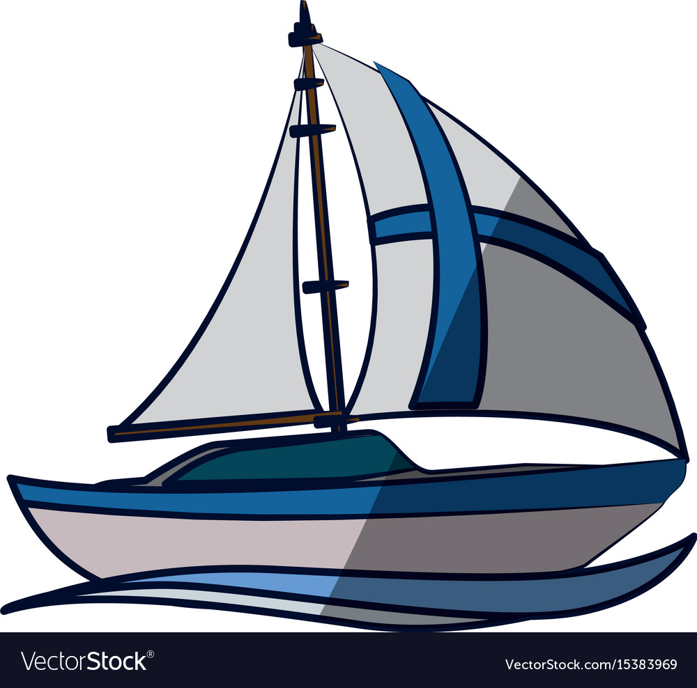 Sail boat isolated Royalty Free Vector Image - VectorStock