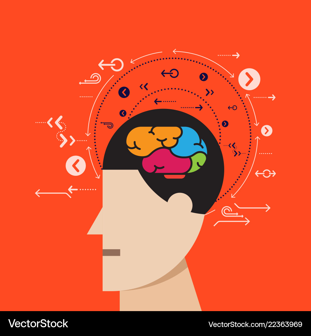 Wave brain process Royalty Free Vector Image - VectorStock