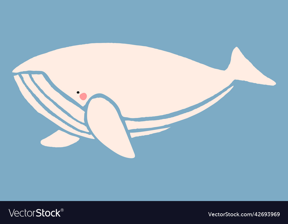 White whale on blue background