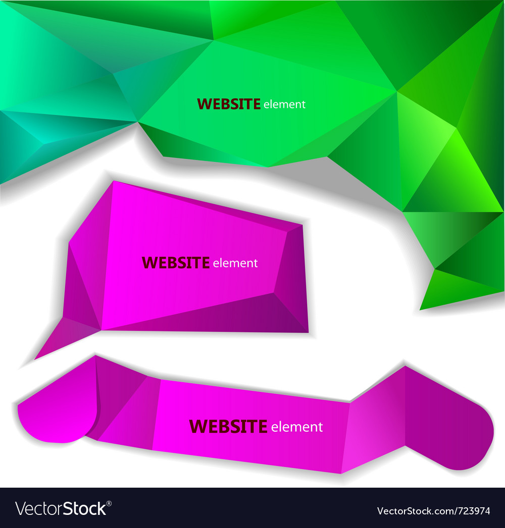 Abstract Origami Paper Banner Website Element Vector Image