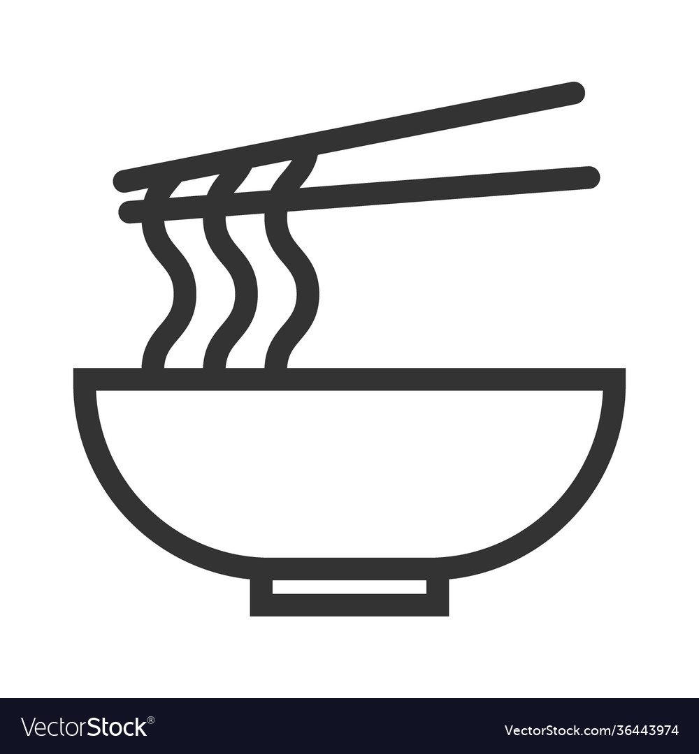 asian-food-in-plate-with-chopsticks-noodles-vector-image