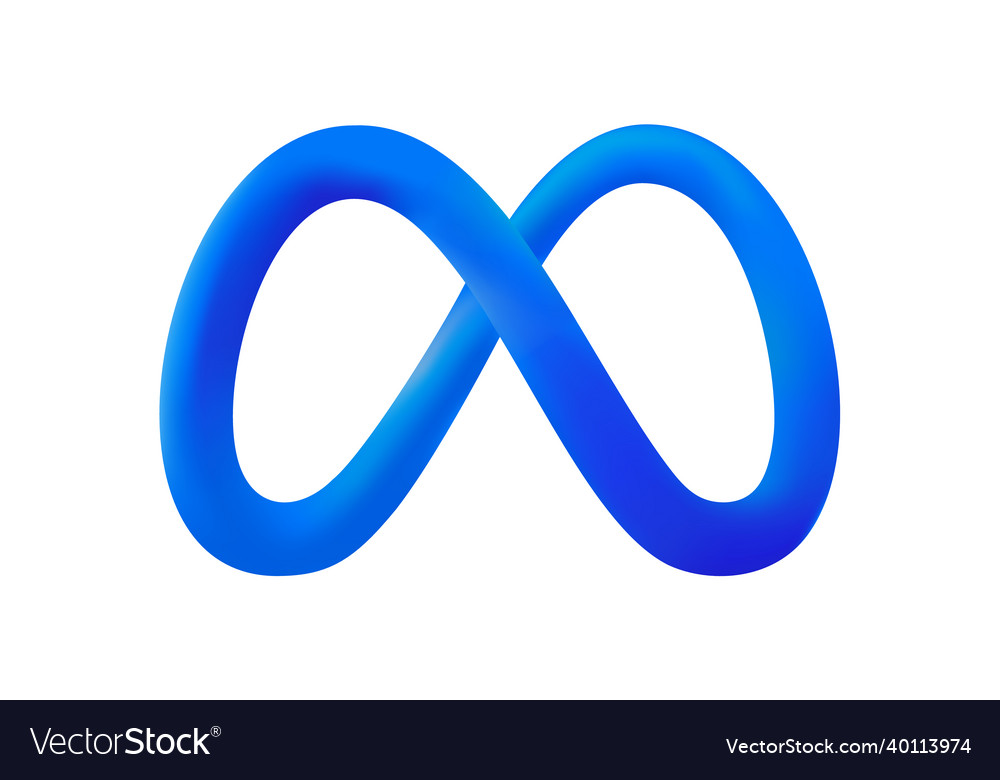 Blue infinity outline on white background social