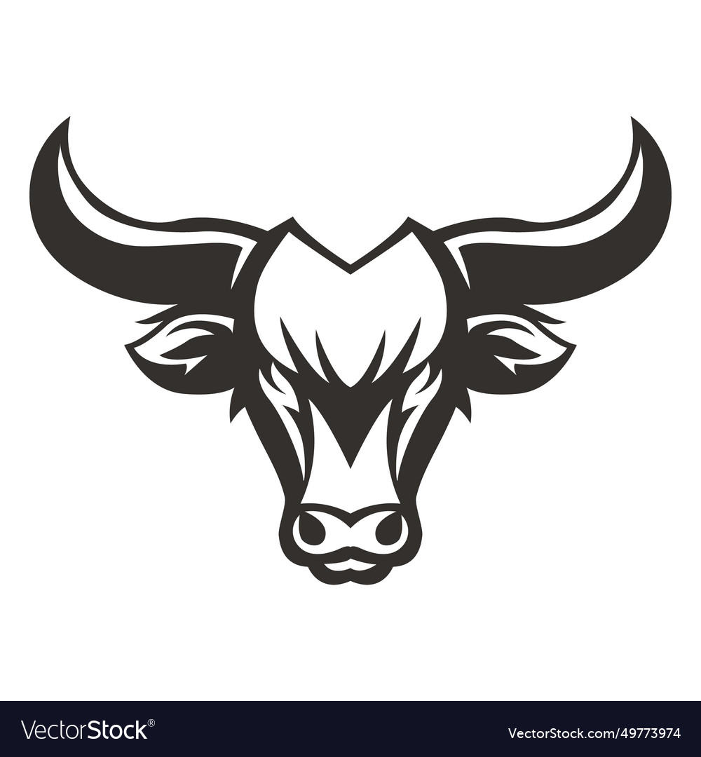 Bull Head Simple Logo Royalty Free Vector Image