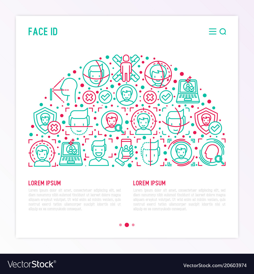 Face id concept in half circle