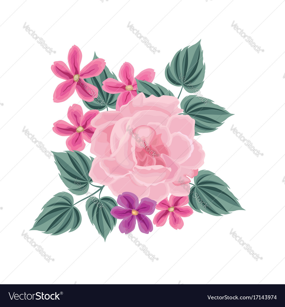 Flower bouquet floral frame flourish greeting