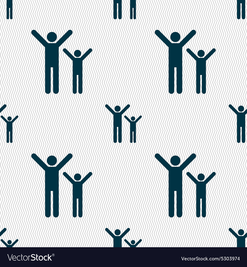 Happy family icon sign seamless pattern Royalty Free Vector