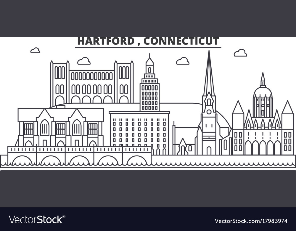 Hartford Connecticut Architektur Linie Skyline