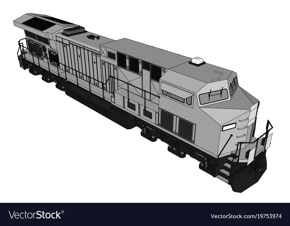 Modern diesel railway locomotive with great power