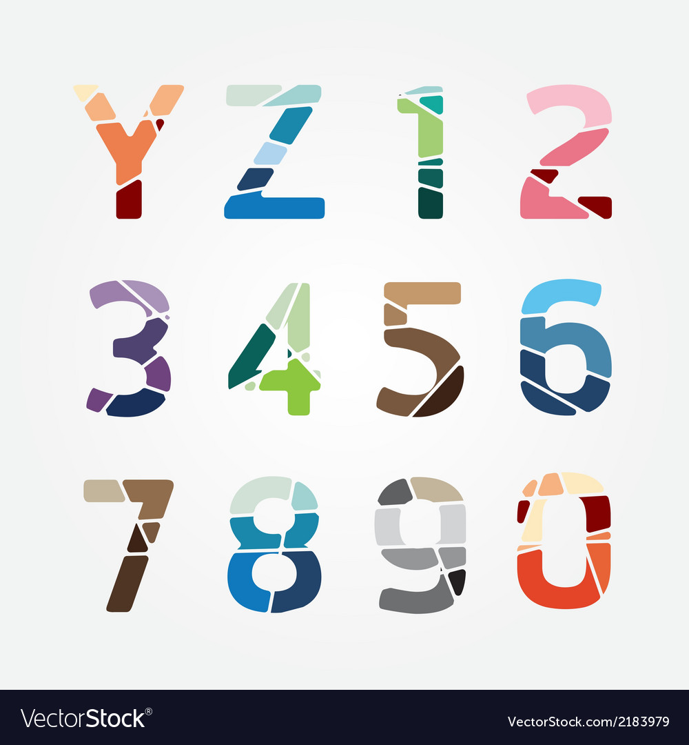 Alphabet modern color abstract style design