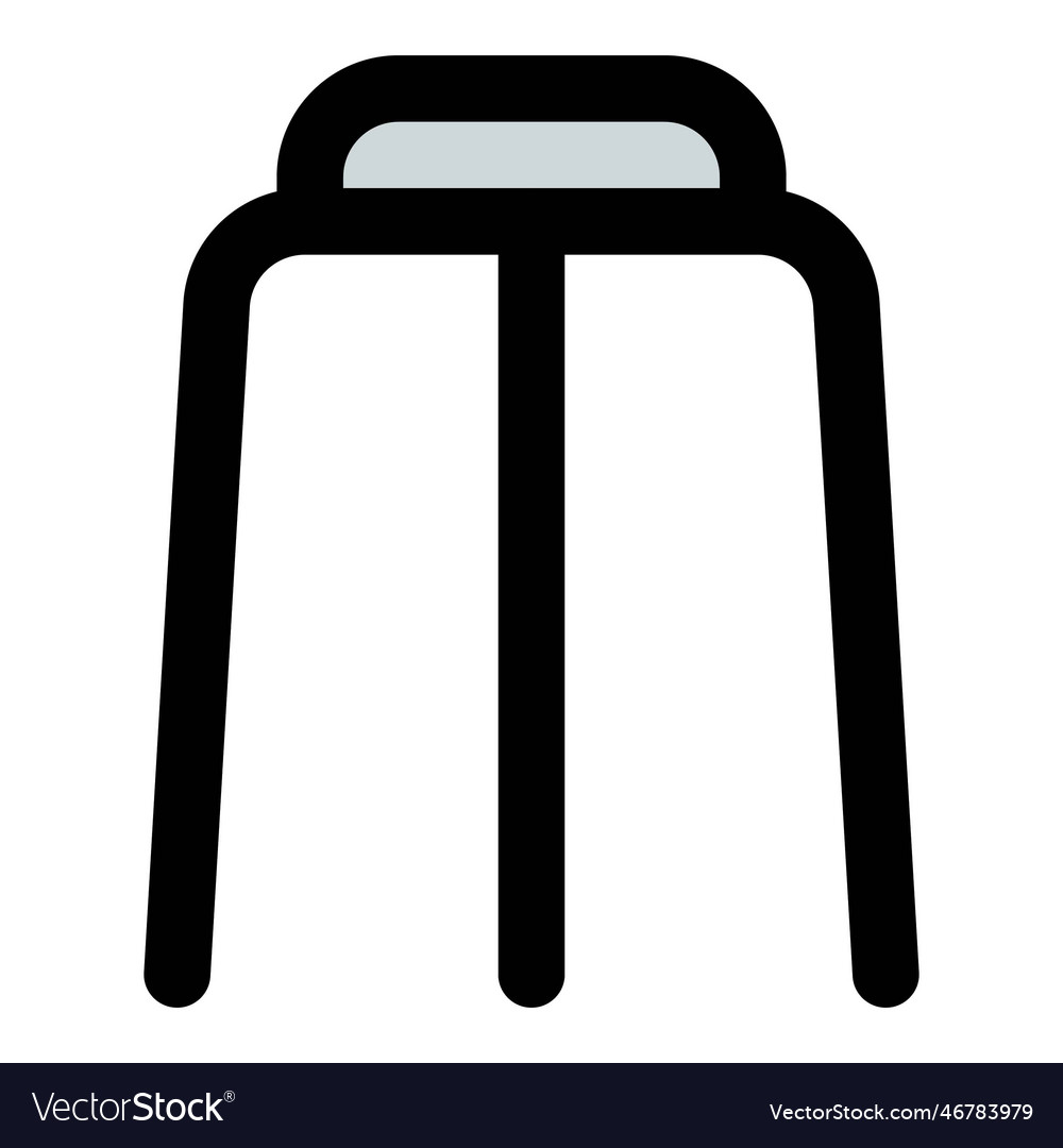 Bar stool or seat with triple long legs