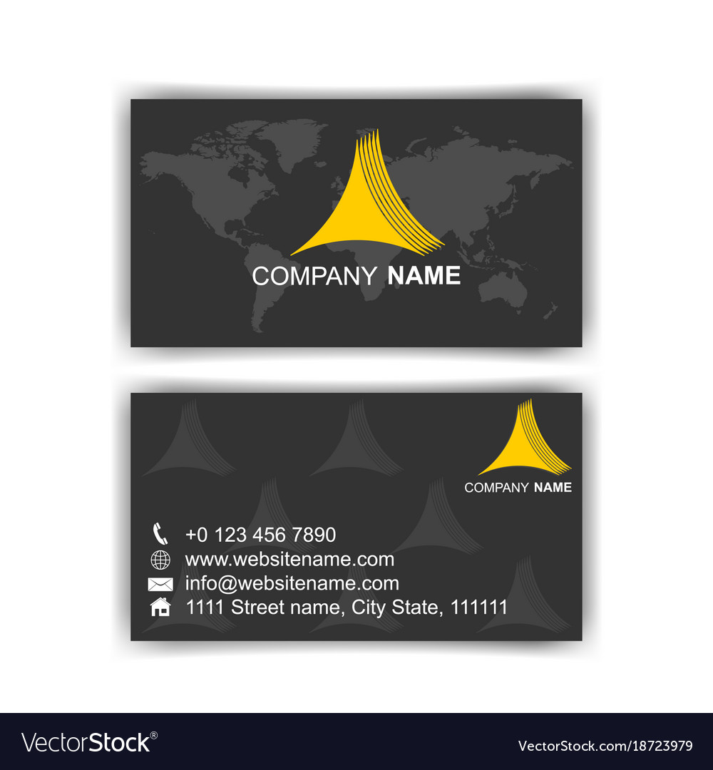 Black dark business card modern design