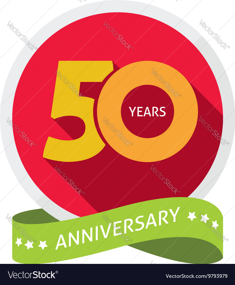 Fiftieth years anniversary logo 50 year birthday Vector Image