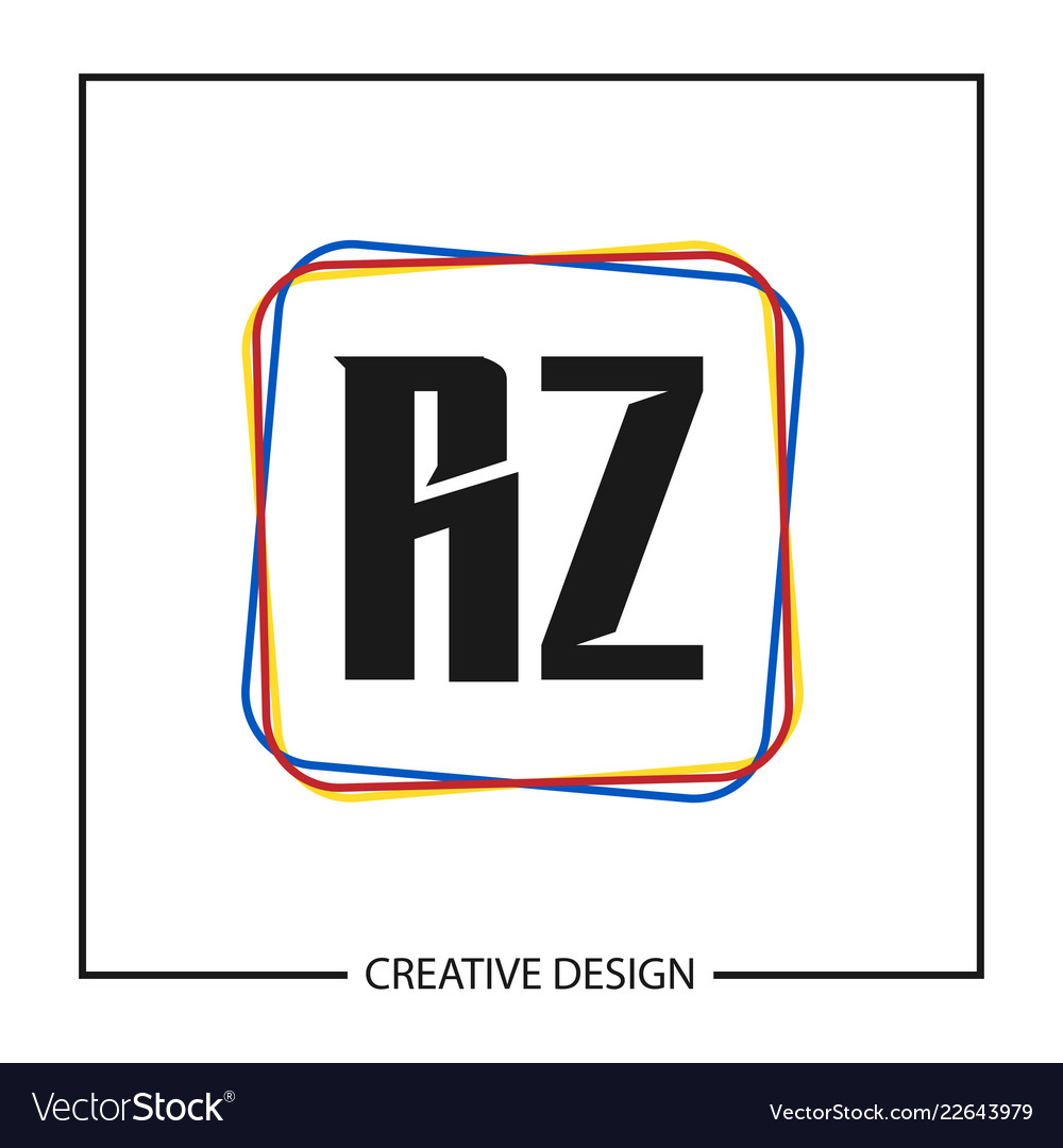 Initial letter rz logo template design