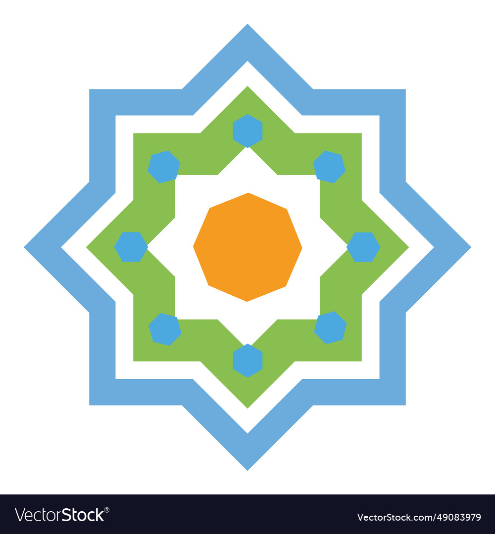 Islamic star colored design Royalty Free Vector Image