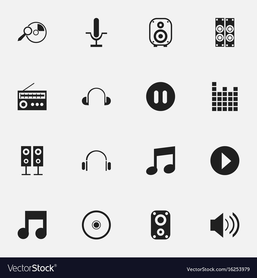 Set of 16 editable song icons includes symbols