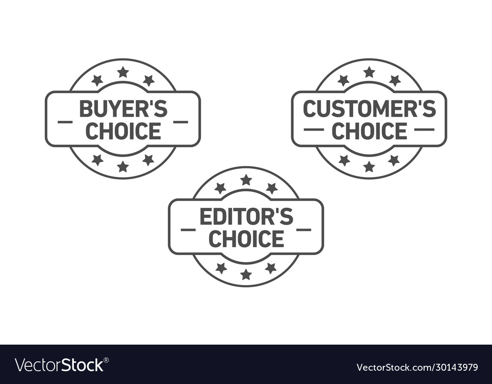 Set three badges - editors choice customers