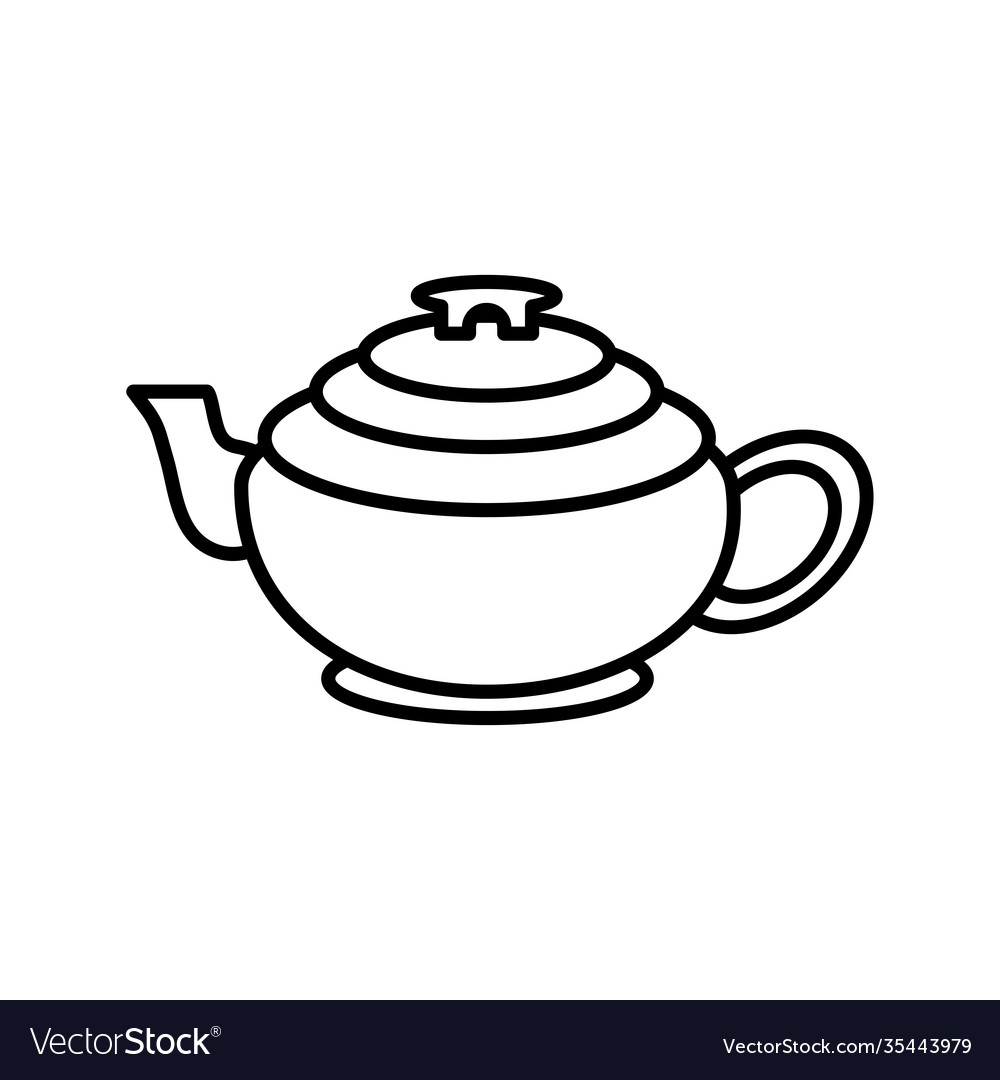 Teapot kitchen utensil line style icon