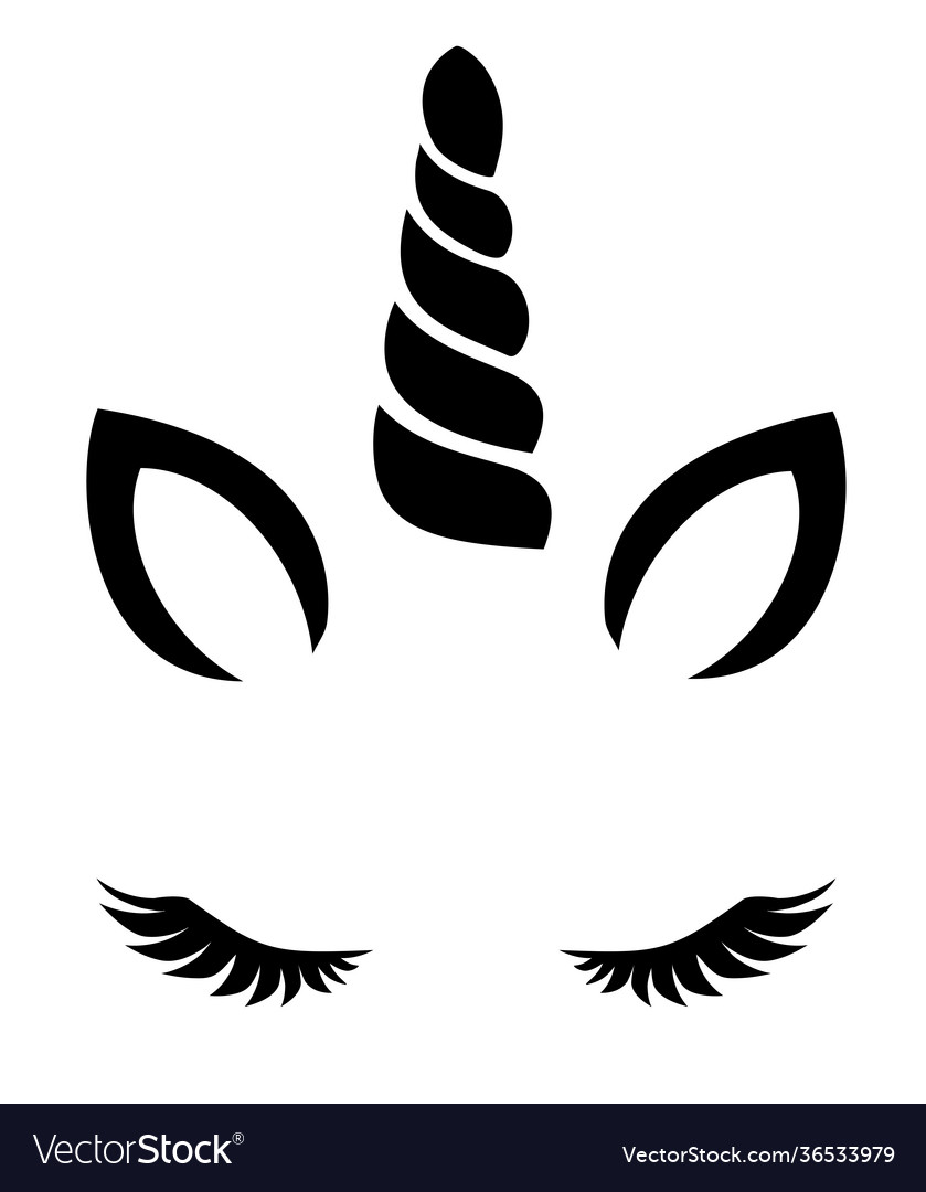 unicorn face royalty free vector image vectorstock