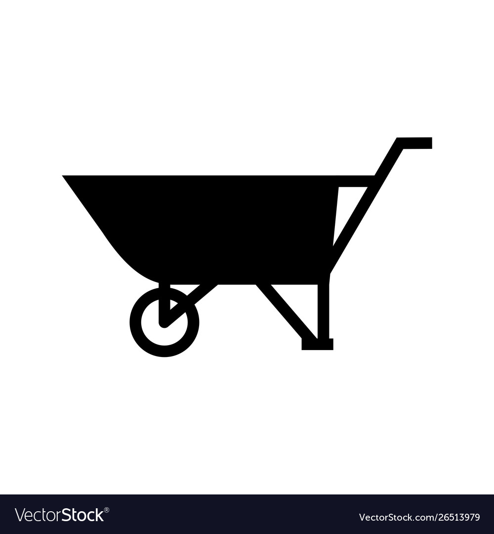 Wheelbarrow glyph black icon