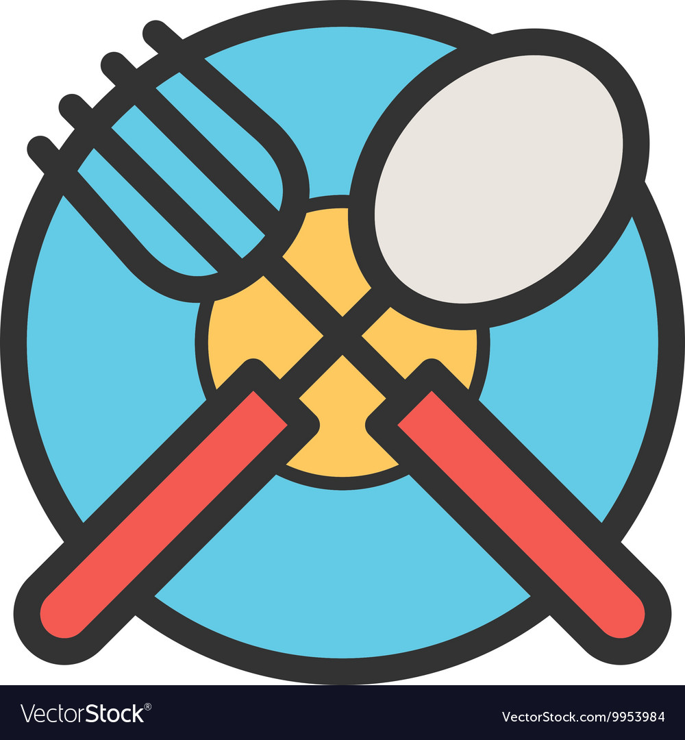 Cutlery and plate Royalty Free Vector Image - VectorStock