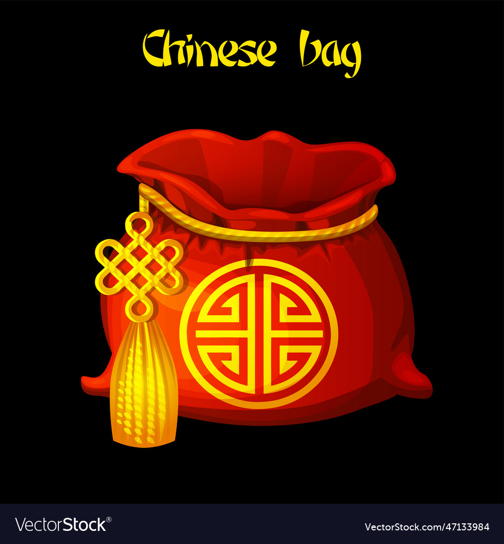 Empty red big chinese good luck bag