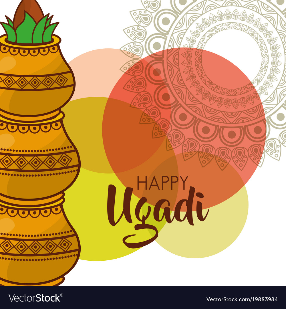 Happy ugadi traditional festival hindu celebration