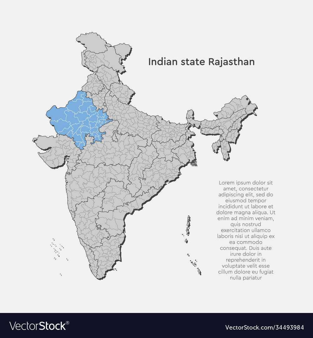 India map country state rajasthan template Vector Image