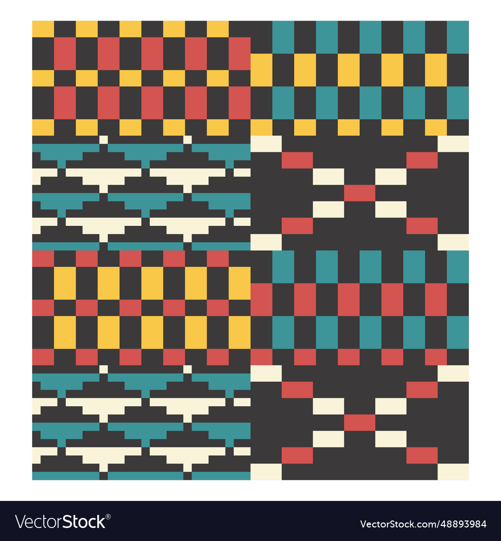 Kente pixel triangle composition